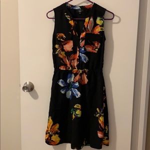 Black Floral Casual Dress